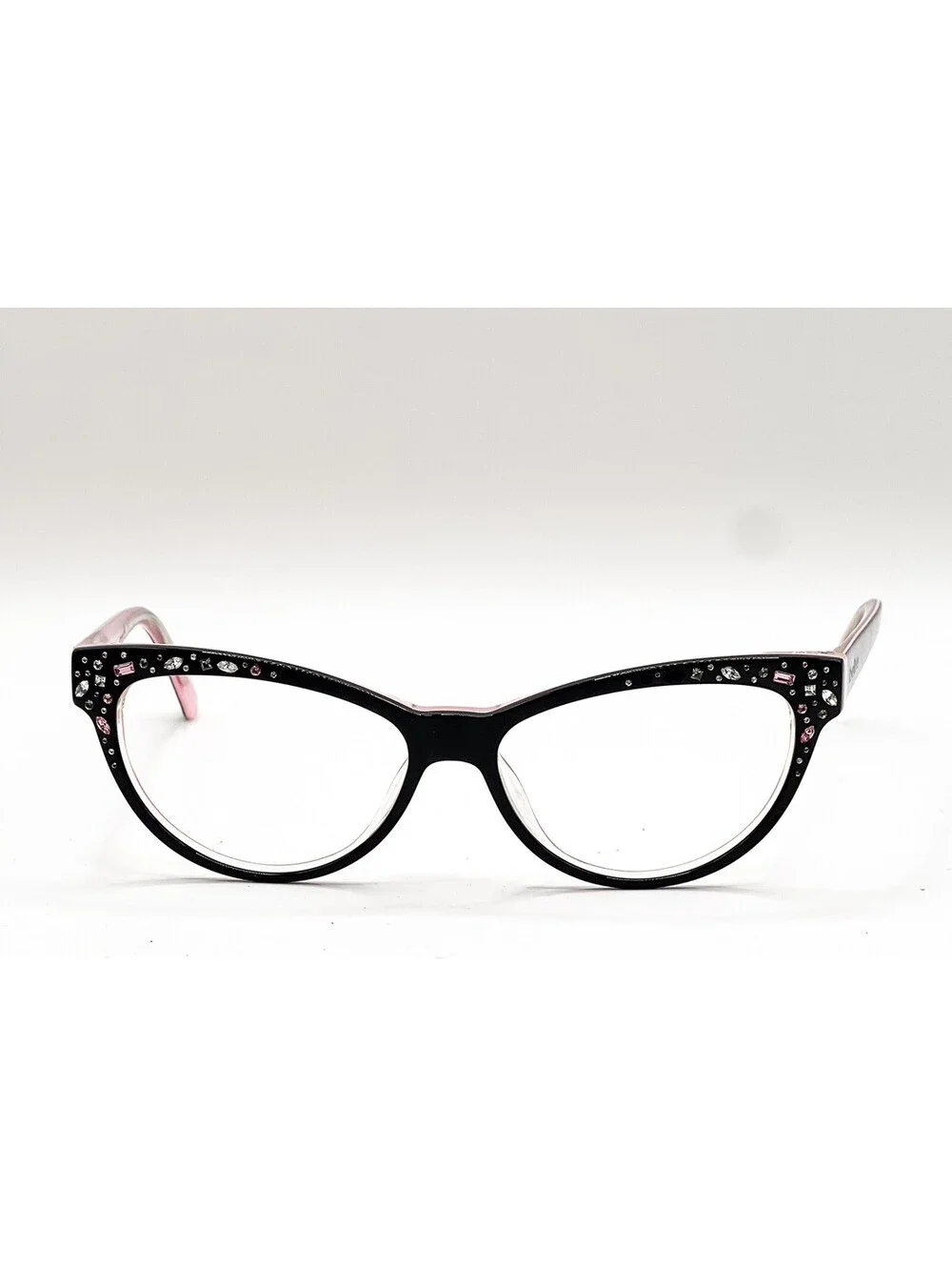 Bebe Bejeweled BB7024 Black Rose Cat Eye Authentic Eyeglass Frames 56-15